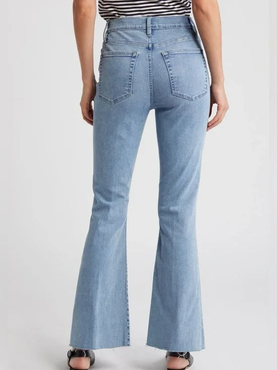 FRAME Le High Flare Raw After Jeans in Light Blue Wilson Wash size 30 - Picture 2 of 8